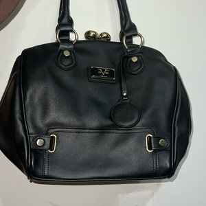Versace 1969 - Brand New - Black Leather Bag - Gold Snap Closure